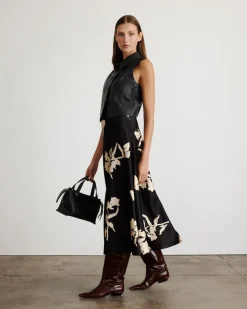 Beth Skirt in Dark Fig & Cream Multi