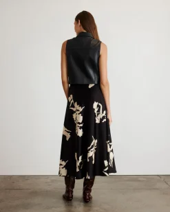 Beth Skirt in Dark Fig & Cream Multi