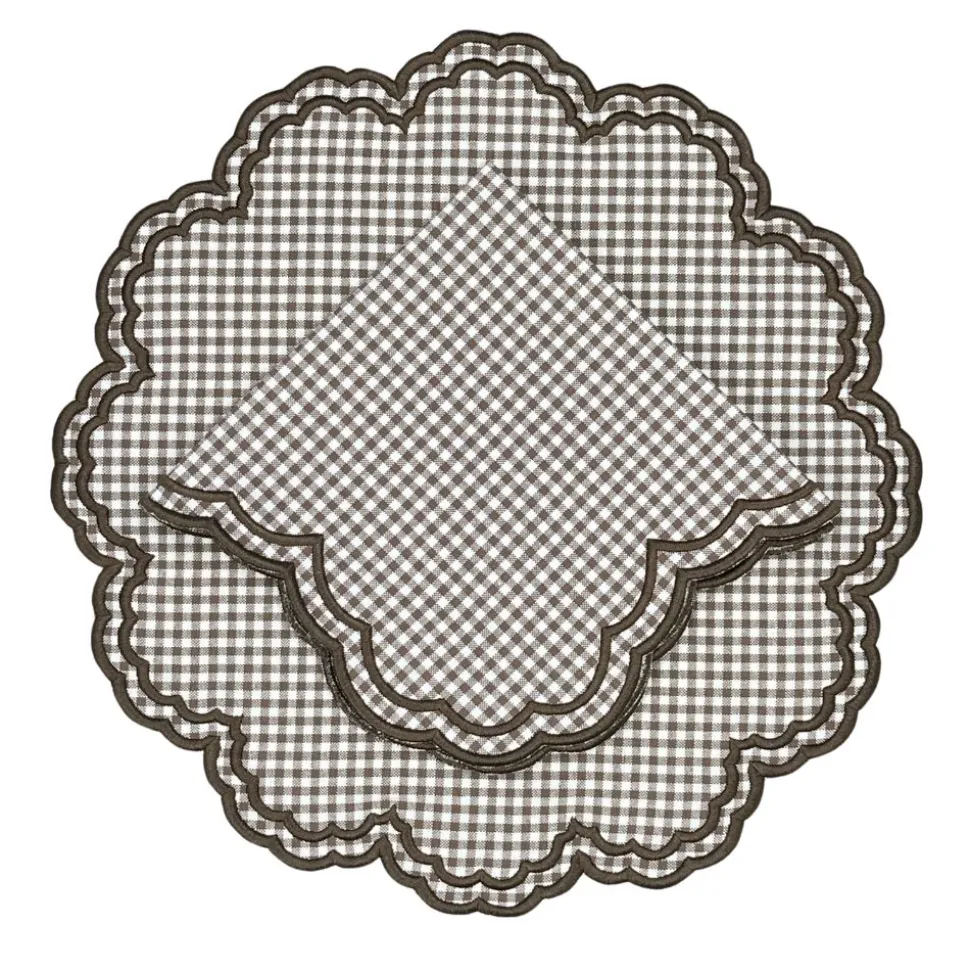 Bettina Placemat in Cocoa Gingham, Set of 4