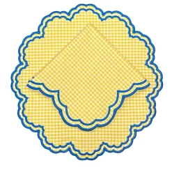 Bettina Placemat in Yellow Gingham, Set of 4