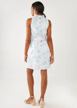 Betty Dress Light Blue Metallic Jacquard