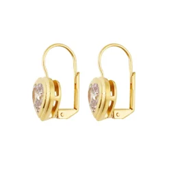 Bezel Heart Drop Earrings