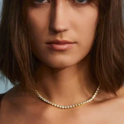 Bezel Tennis Necklace