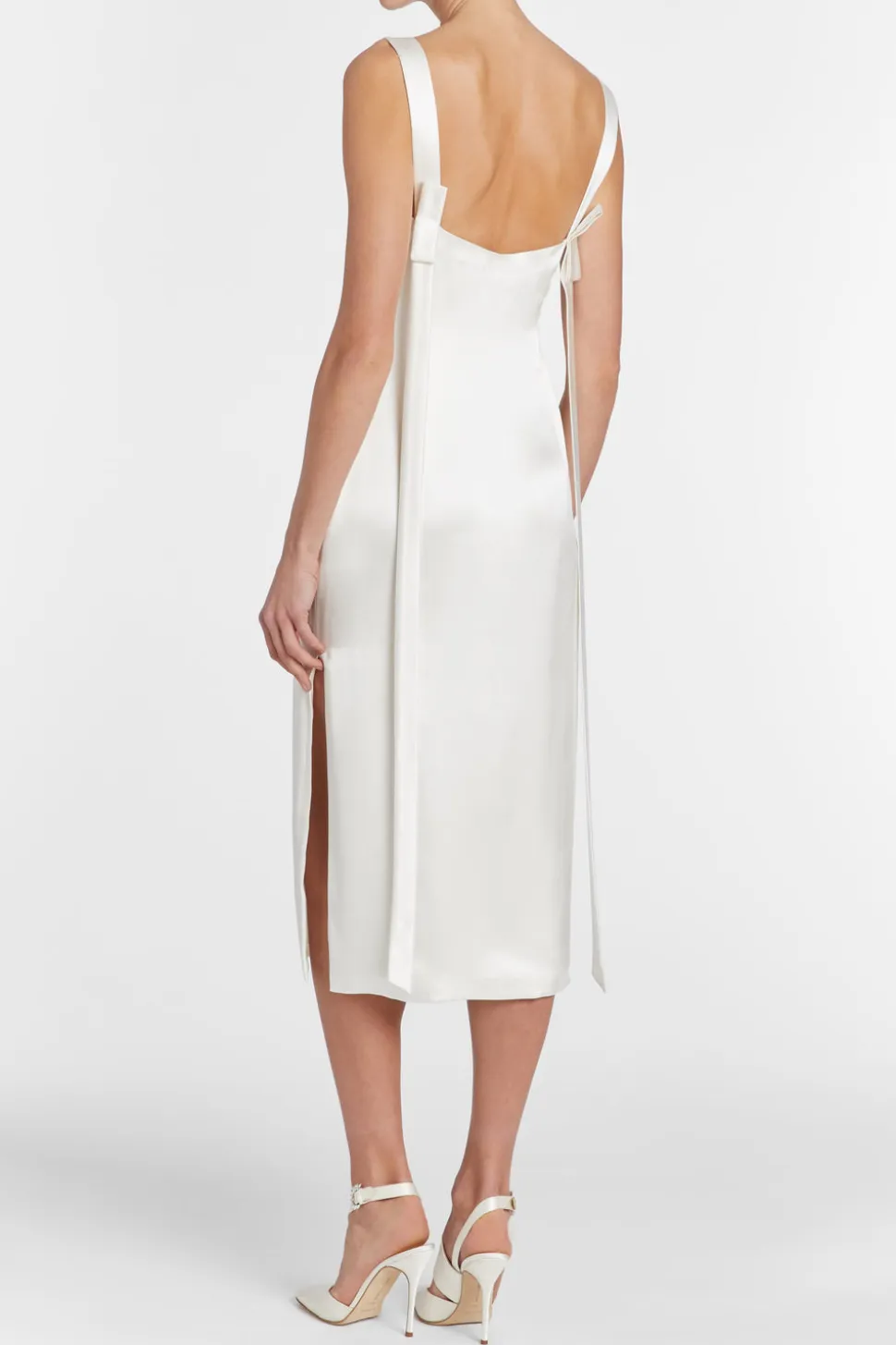 Bianca White Satin Shift Dress