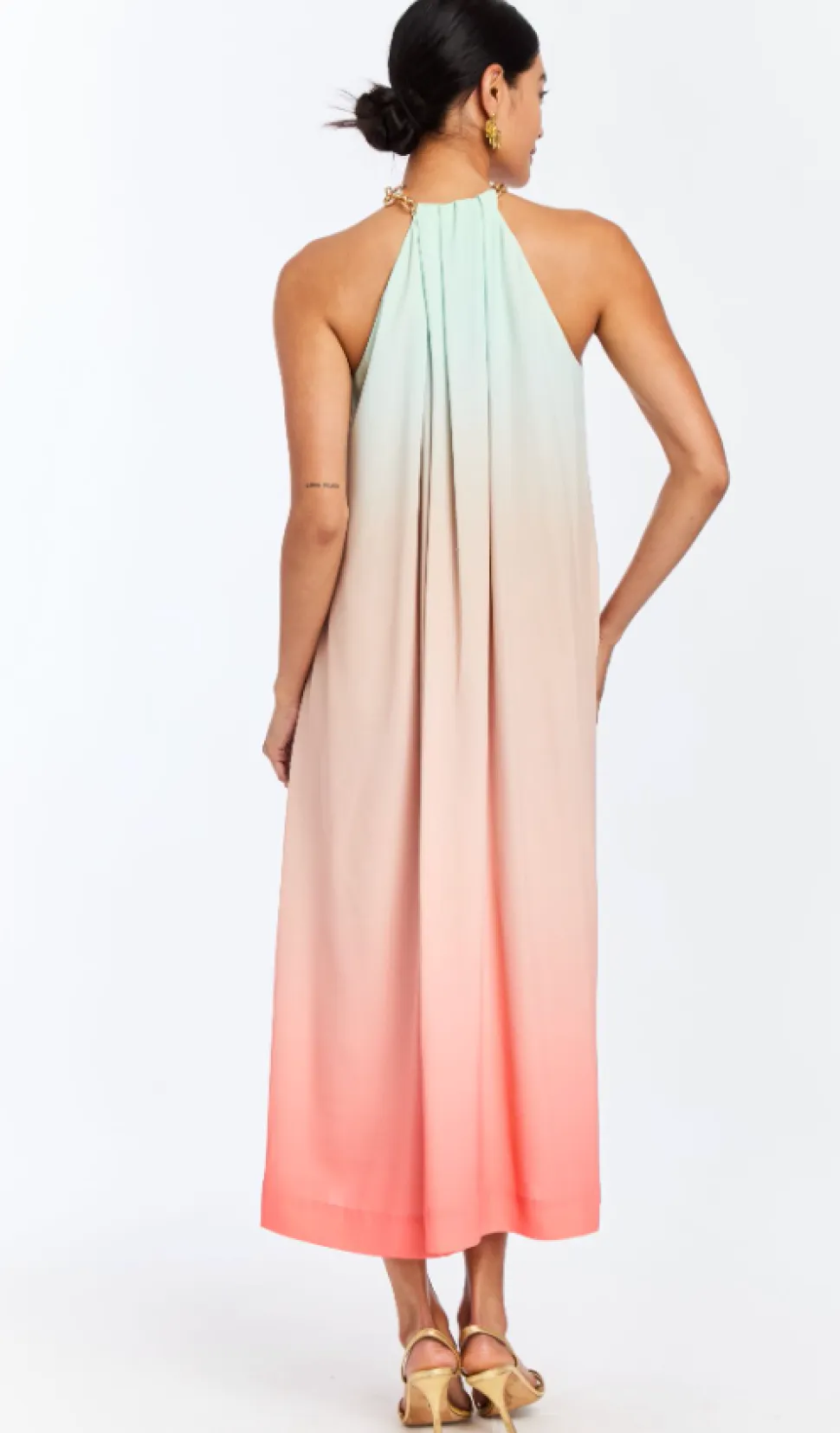 Bijou Halter Dress in Coastal Ombre