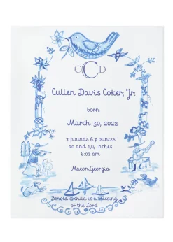 Birth Announcement in Light Blue