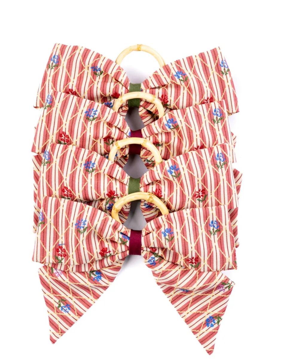 Bistro Charm Napkin Rings in Red, Set of 4