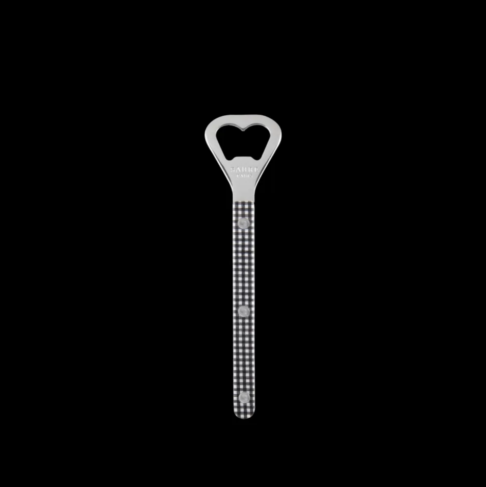 Bistrot Bottle Opener in Black Gingham