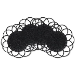 Black Banded Chargers, Set of 4