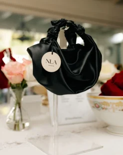 Black NLA Silk Knot Bag
