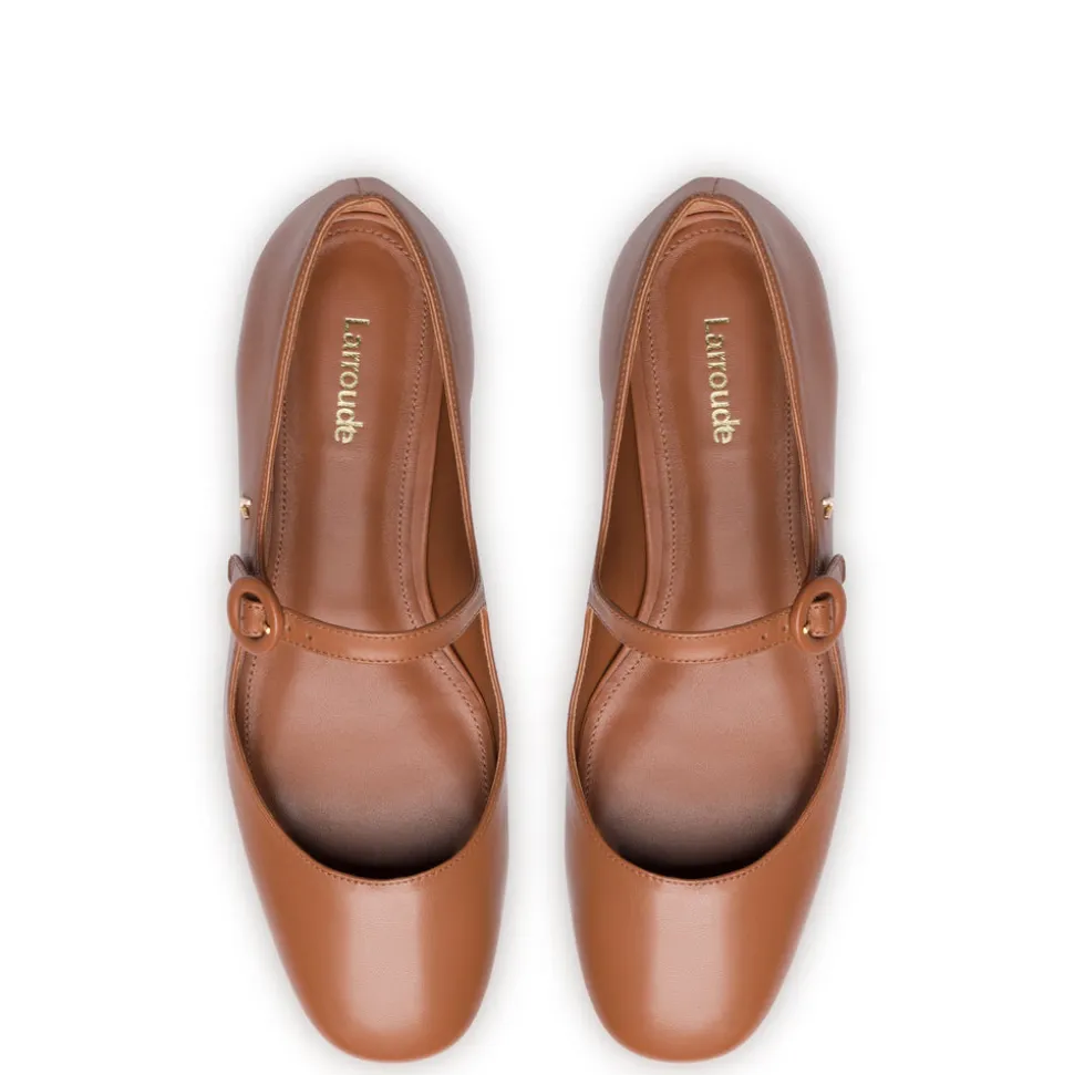 Blair Ballet Flat in Caramel Leather