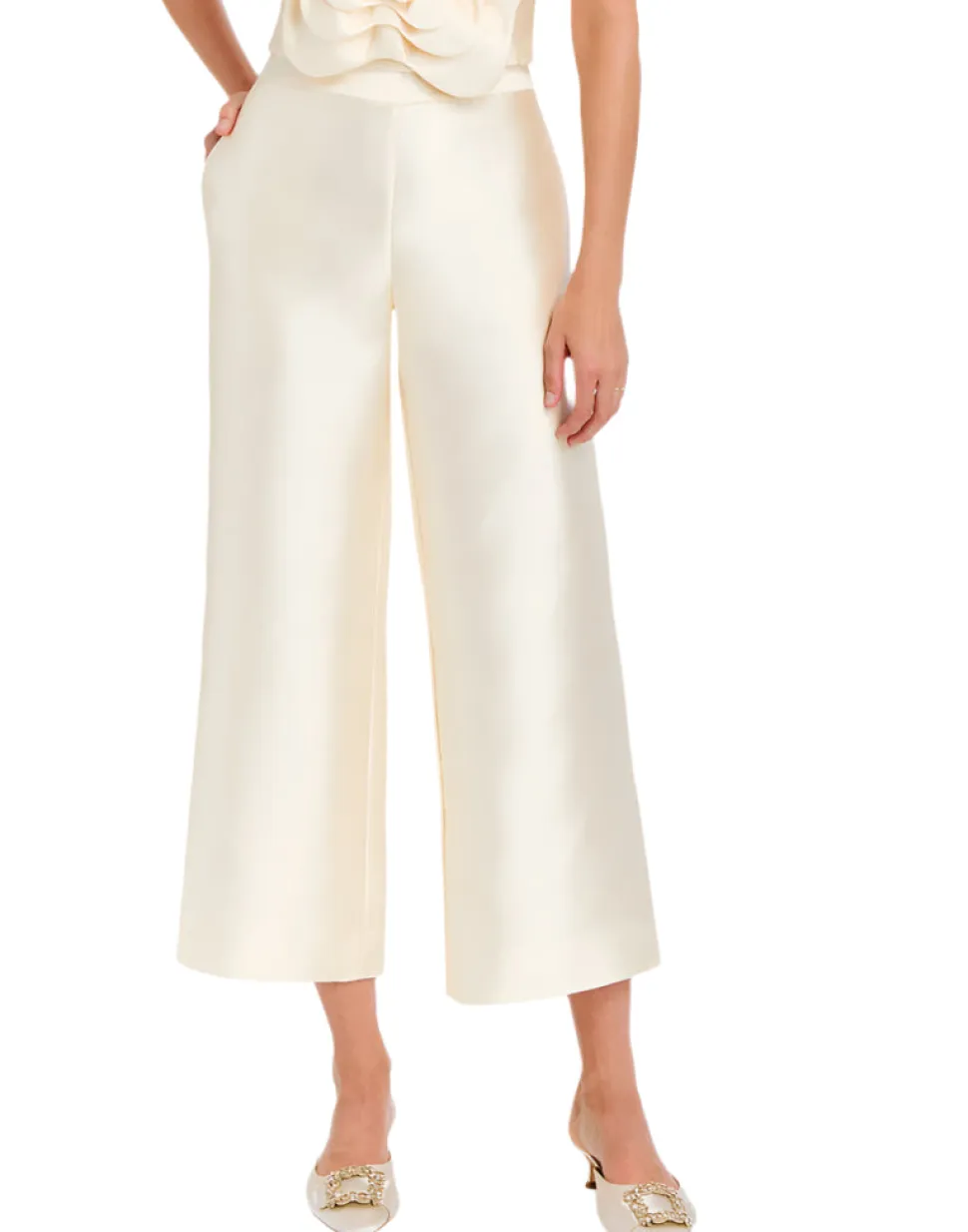 Blake Crop Pant in Ivory
