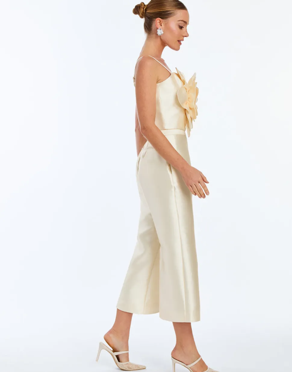 Blake Crop Pant in Ivory