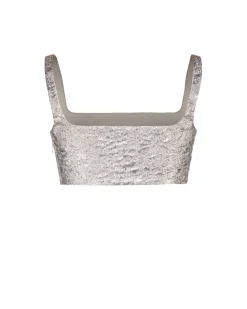 Blake Top in Silver Brocade