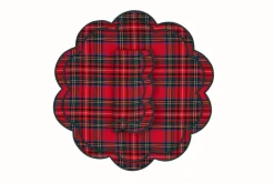 Bloom Red Tartan Napkin and Placemat, Set of 2