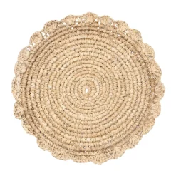 Blossom Natural Round Placemat Flower, Set of 4