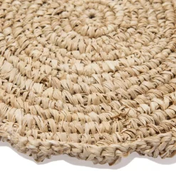 Blossom Natural Round Placemat Flower, Set of 4