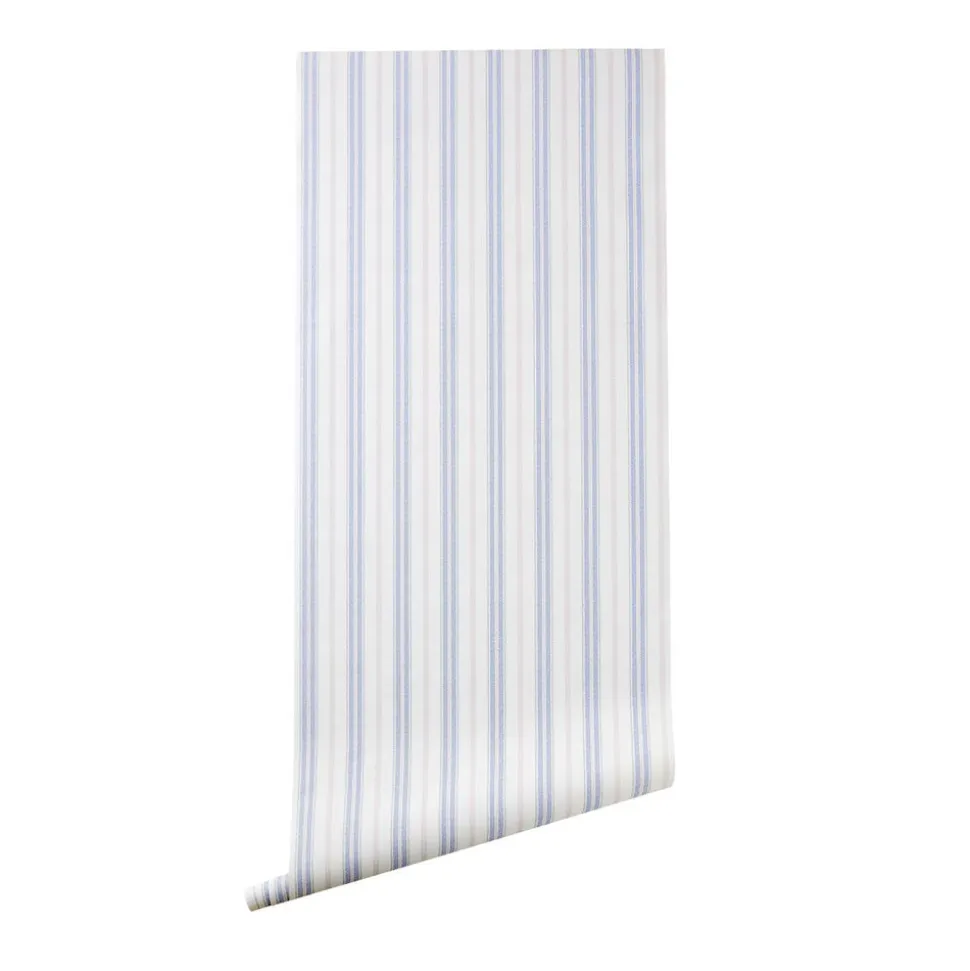Blue & Blush Halo Stripe Wallpaper
