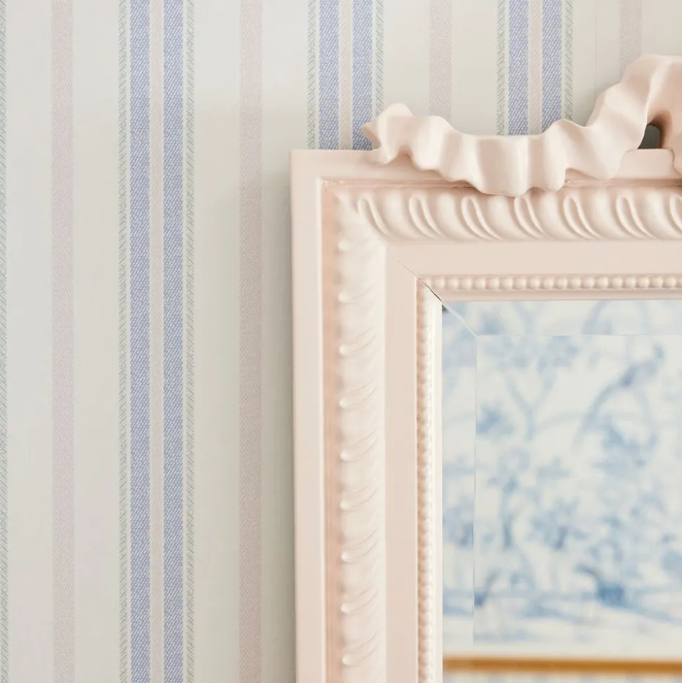 Blue & Blush Halo Stripe Wallpaper