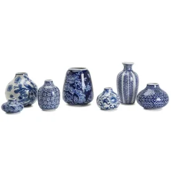 Blue & White Vase, Set of 7