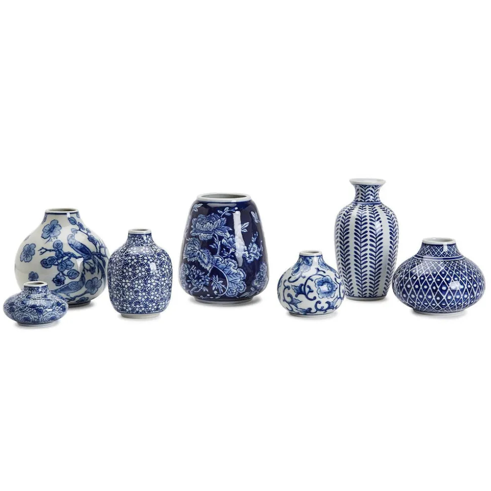 Blue & White Vase, Set of 7
