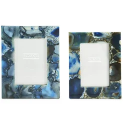 Blue Agate Photo Frame, Set of 2