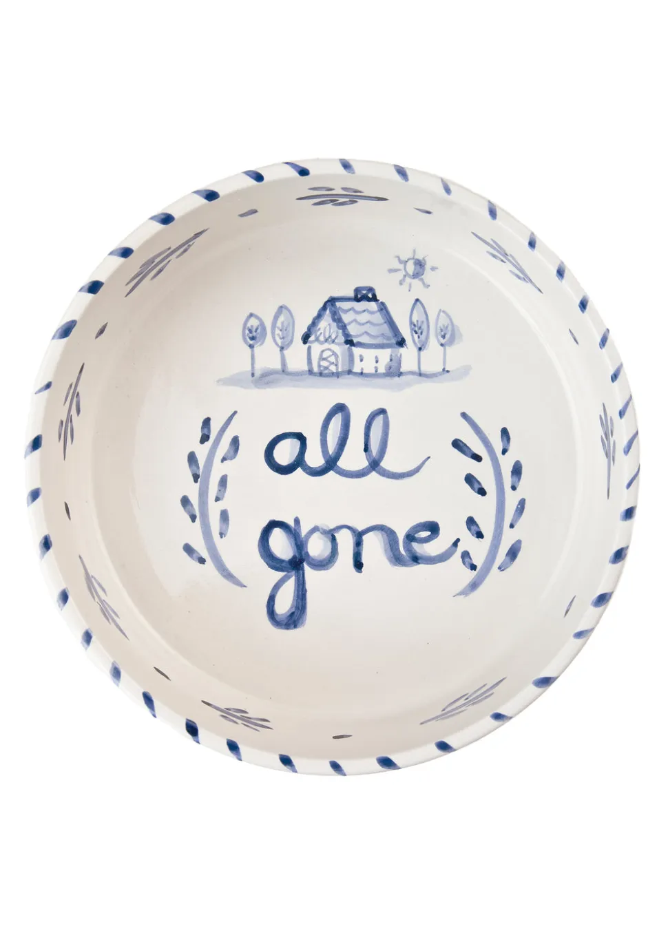 Blue and White Dog Bowl, Medium
