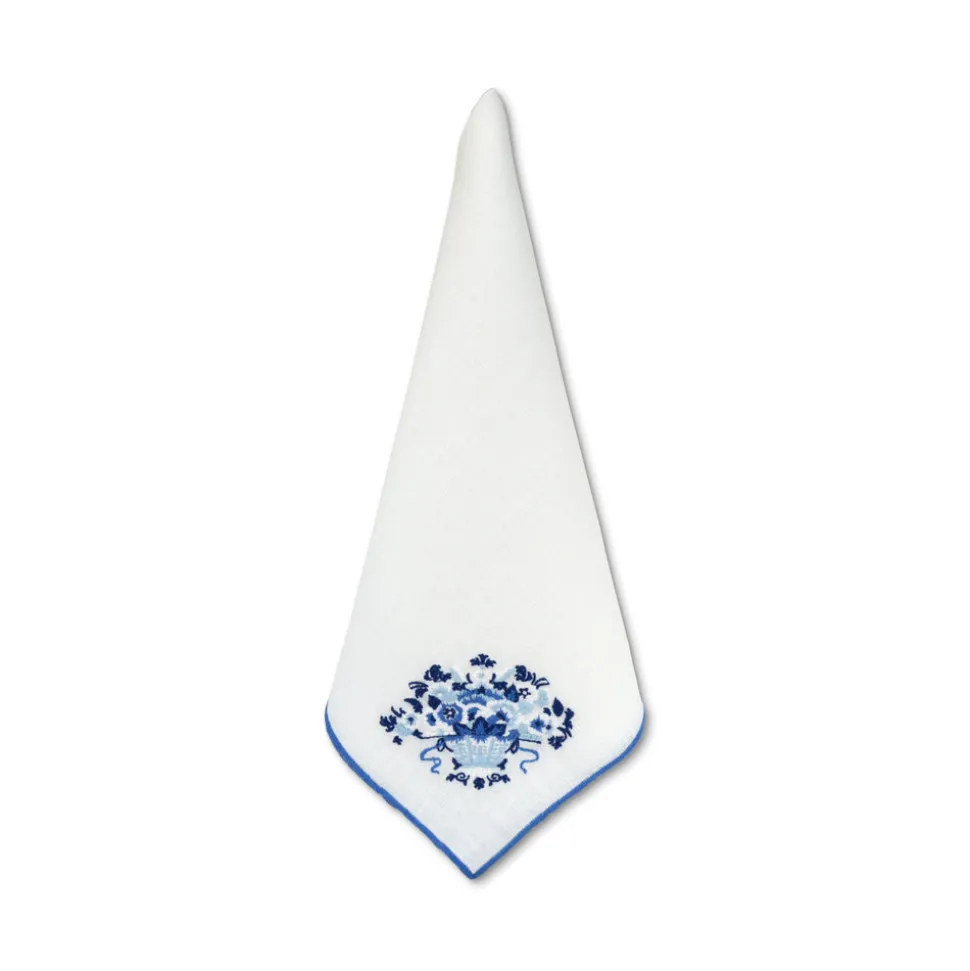 Blue Basket Dinner Napkins, Set of 4