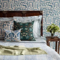 Blue Daisy Suzani Pillow