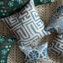 Blue Daisy Suzani Pillow