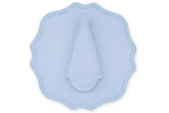 Blue Dotted Air Blue Linen Napkin and Placemat, Set of 2