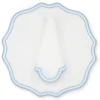 Blue Dotted White Linen Napkin and Placemat, Set of 2