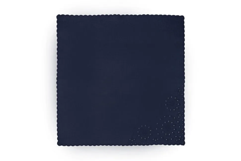 Blue Eyelet Dinner Napkins, Set of 4