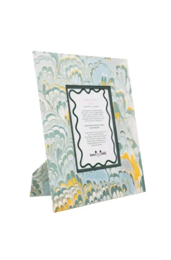 Blue Hand-Marbled Large Wall Picture Frame