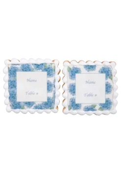 Blue Hydrangeas Name Plate Sugar Cookies, Set of 12