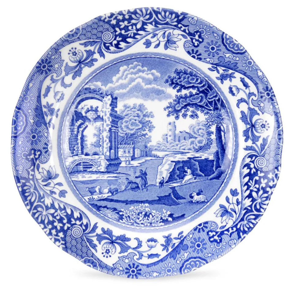 Blue Italian Bread & Butter Plates, Set of 4