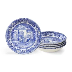 Blue Italian Cereal Bowls, Set of 4