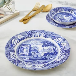 Blue Italian Dinner Plates, Set of 4