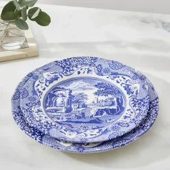 Blue Italian Luncheon Plates, Set of 4