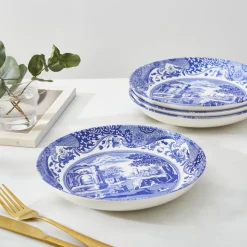 Blue Italian Pasta Bowls, Set of 4