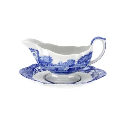 Blue Italian Sauceboat with Stand