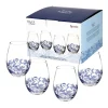 Blue Italian Stemless Glasses, Set of 4