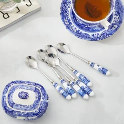 Blue Italian Teaspoons, Set of 6