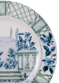 Blue Italian Views Plates Collection, Set of 6