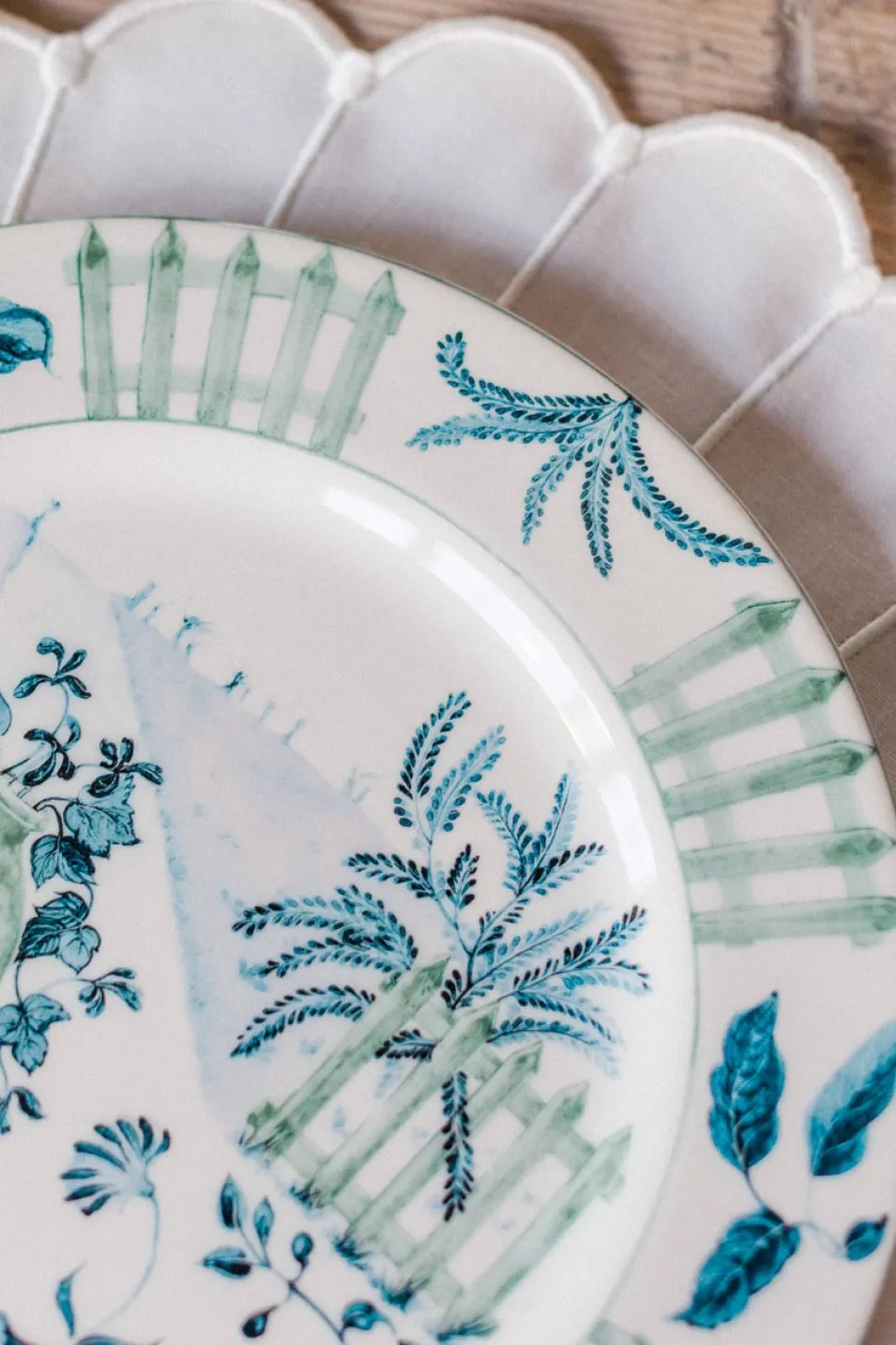 Blue Italian Views Plates Collection, Set of 6