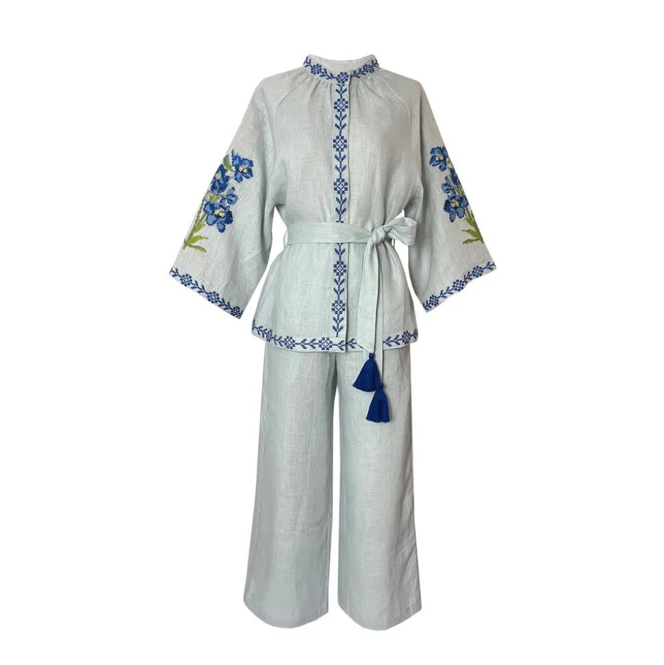 Blue Linen Set