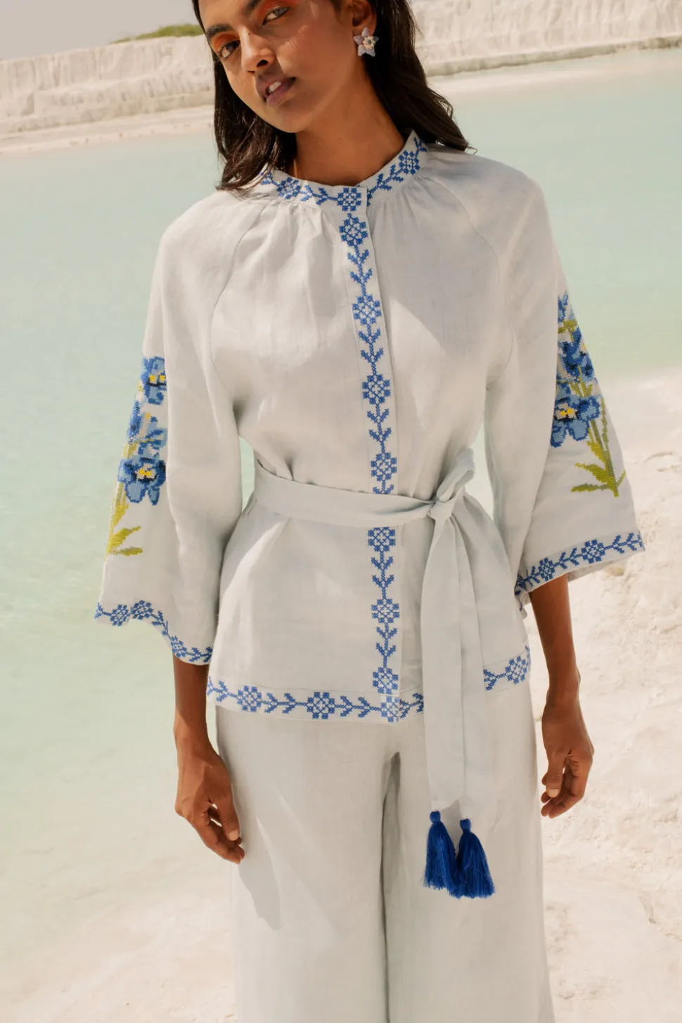 Blue Linen Set