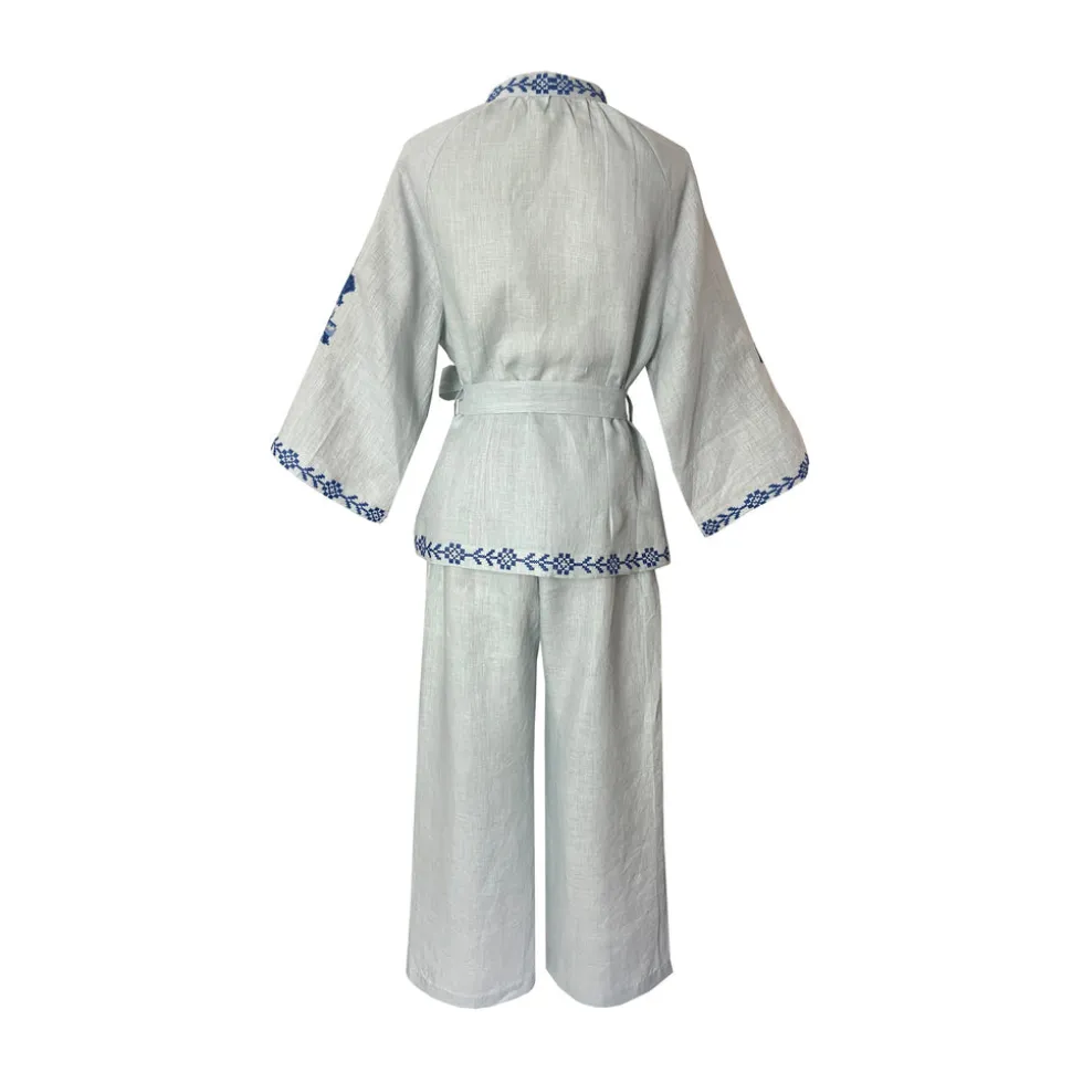 Blue Linen Set