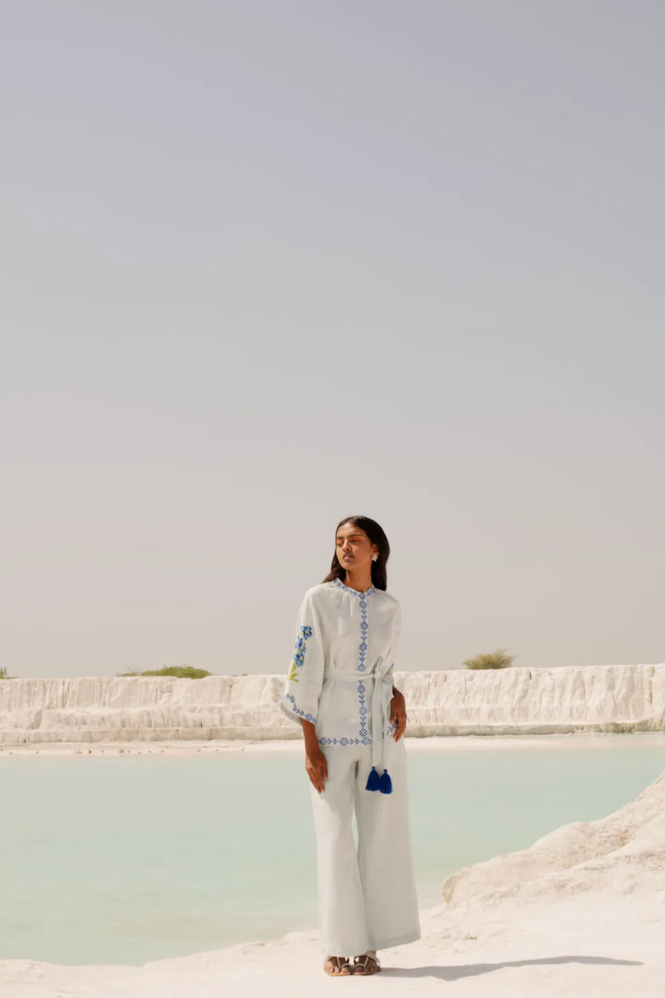 Blue Linen Set
