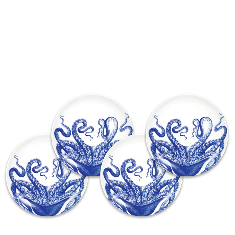 Blue Lucy Canape Plates Boxed, Set of 4